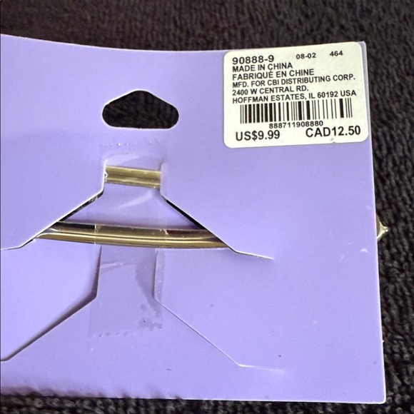 Claire's Hair Clip, Metal Alligator Clip with Butterfly and Dangling Hearts - Picture 5 of 7